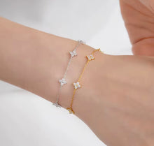 18K Gold Plated Crystal Clover Bracelet