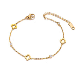 Lucky Clover Cubic Zirconia Bracelet - Prince's Boutique 