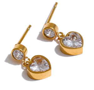 Delicate Love Heart Drop Earrings