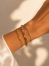 18K Gold Plated Crystal Clover Bracelet