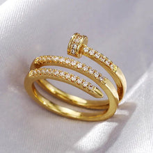 18K Gold Plated Cubic Zirconia Nail Ring