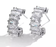 Crystal Deluxe Semi Hoop Earrings - Prince's Boutique 