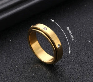 “I Hope You Love It” Rotating Cubic Zirconia Band Ring