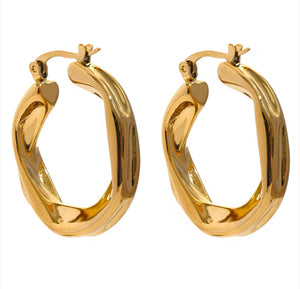 ‘Kam’ Irregular Hoop Earrings