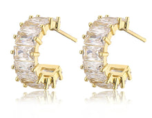 Crystal Deluxe Semi Hoop Earrings - Prince's Boutique 