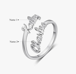 Adjustable 18K Gold Plated Multiple Name Ring