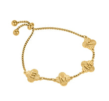 18K Gold Plated Personalised Clover Name Bracelet