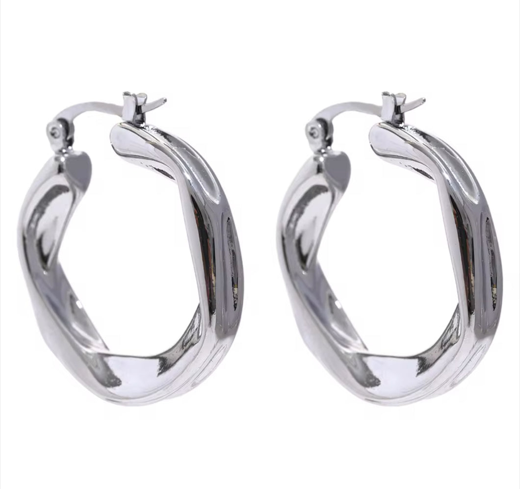 ‘Kam’ Irregular Hoop Earrings