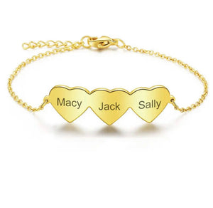 Multiple Name Love Heart Bracelet - Pre Order