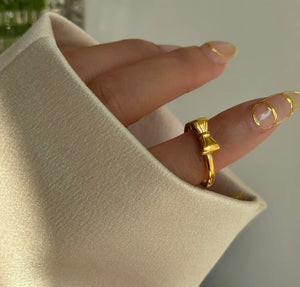 18K Gold Plated Princess Bow Ring