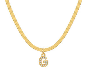 Initial Pendant Snake Chain Necklace