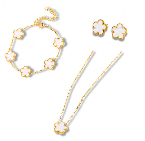 18K Gold Plated Lucky Clover Set