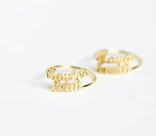 Adjustable 18K Gold Plated Multiple Name Ring