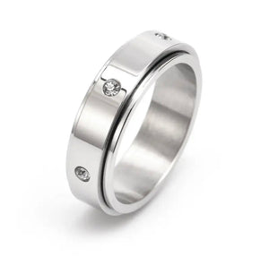 “I Hope You Love It” Rotating Cubic Zirconia Band Ring