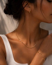 18K Gold Plated Paperclip Chain Set