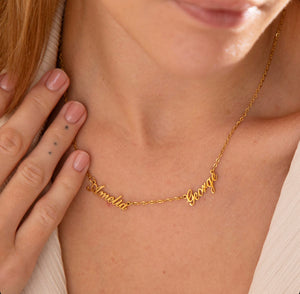 18K Gold Plated Multiple Personalised Name Necklace