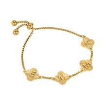 18K Gold Plated Personalised Clover Name Bracelet