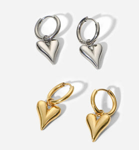 Dainty Love Heart Huggie Earrings
