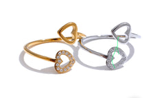 Adjustable Duo Of Hearts Ring