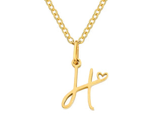 18K Gold Plated Love Heart Initial Necklace - Prince's Boutique 