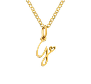 18K Gold Plated Love Heart Initial Necklace - Prince's Boutique 