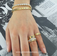 18K Gold Plated Triple Stacked Roman Numeral Band Ring - Pre Order - Prince's Boutique 