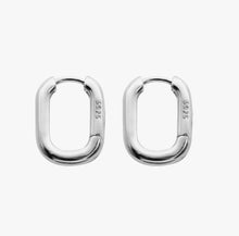 925 Sterling Silver Rectangular Huggie Hoop Earrings - Prince's Boutique 