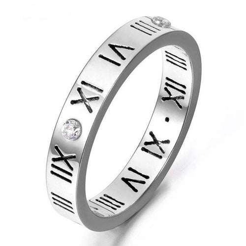 Silver Roman Numeral Band Ring - Prince's Boutique 