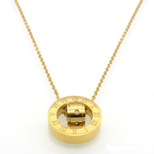 Roman Numeral 3D Circular Pendant Necklace - Prince's Boutique 