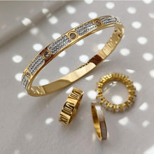 Gold Luxury Cubic Zircona Stone Bangle - Prince's Boutique 