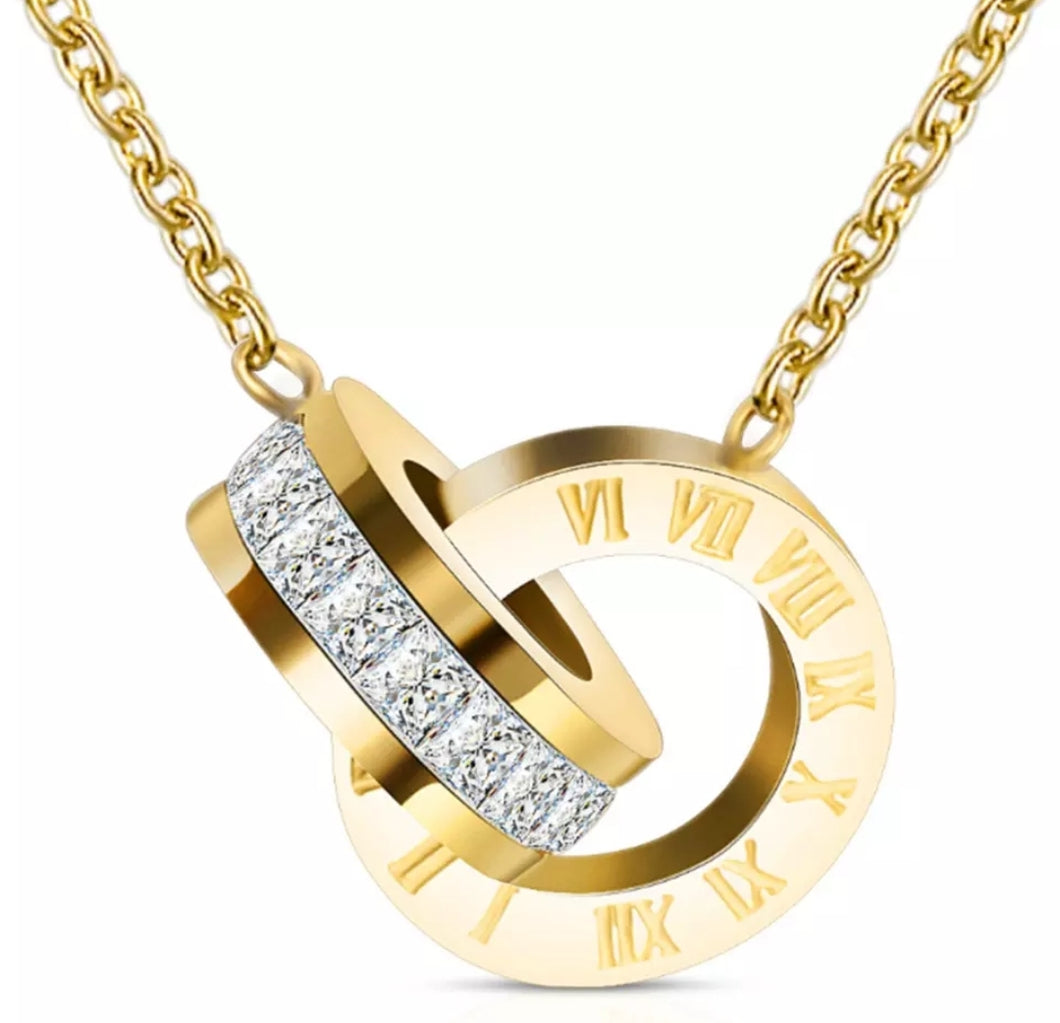 Double Up Roman Numeral Pendent Necklace - Prince's Boutique 