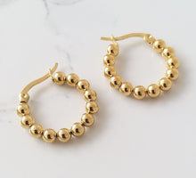 18K Gold Plated Mini Rounded Balls Hoop Earrings - Prince's Boutique 