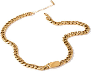 18K Gold Plated Thick Curb Chain Necklace - Prince's Boutique 