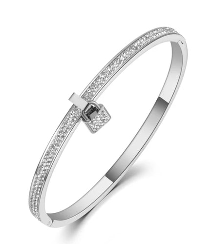 Crystal Deluxe Padlock Bangle - Pre Order - Prince's Boutique 