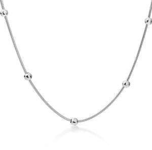 Minimalist Beaded Snake Chain Necklace - Prince's Boutique 