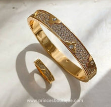 The Luxury Cubic Zirconia Flower Bangle & Ring Set - Pre Order - Prince's Boutique 