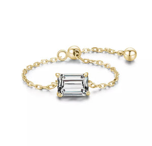 Minimalist Crystal Gem Adjustable Ring - Prince's Boutique 