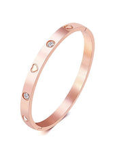 Love Heart Cubic Zirconia Stone Bangle - Prince's Boutique 