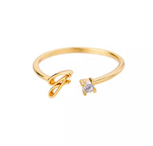 18K Gold Plated Adjustable Initial Band Ring - Amour Destinée