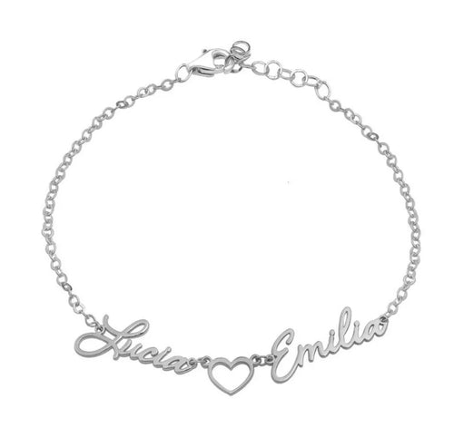 Heart Multiple Name Link Chain Bracelet - Prince's Boutique 