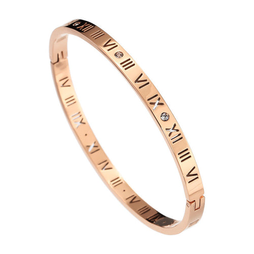 Rose Gold Roman Numeral Bangle - Pre Order - Prince's Boutique 